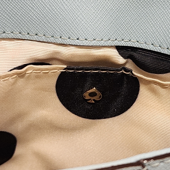 Kate Spade Light Blue Leather Crossbody Bag Envelope Flap Quiet Luxury Garden - Picture 11 of 16